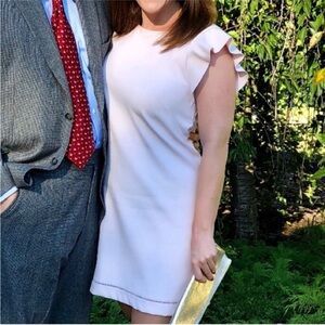 Maison Jules Pink Ruffle Sleeve Mini Dress